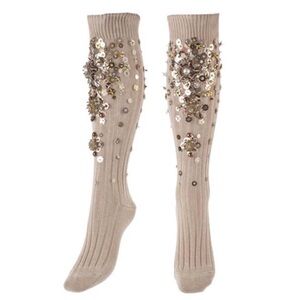 Miu Miu Sparkling Tan Knee-High Socks